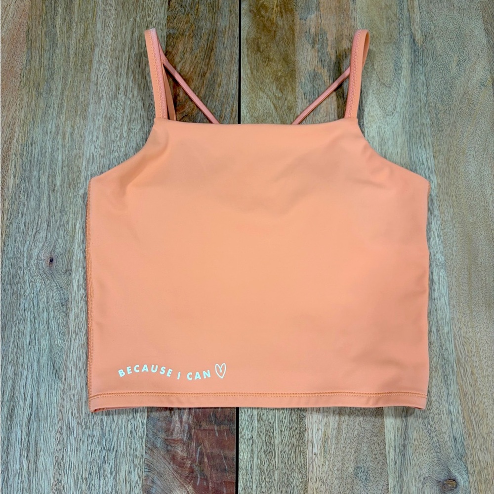 Athleta Girl Simone Biles Orange Cropped Tank Top‎ Kids Size XL - 14